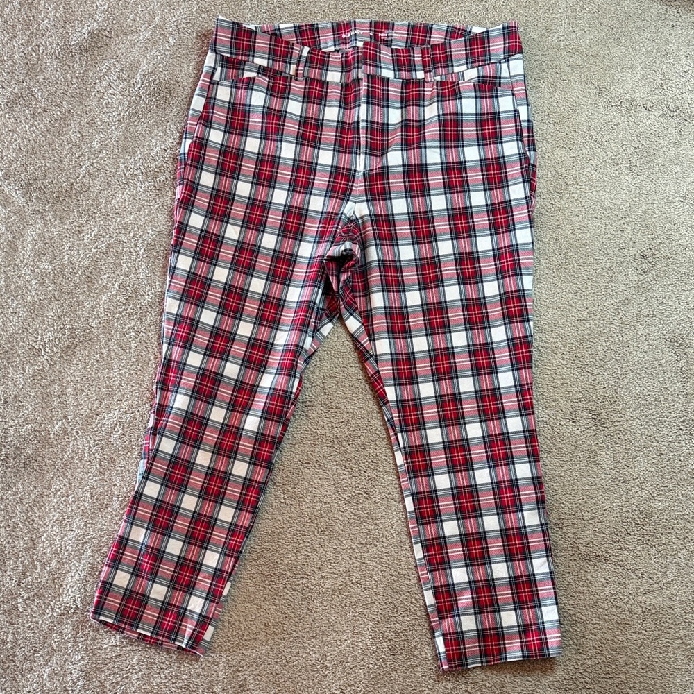 Old Navy Plaid Pixie Skinny High Rise Size 14